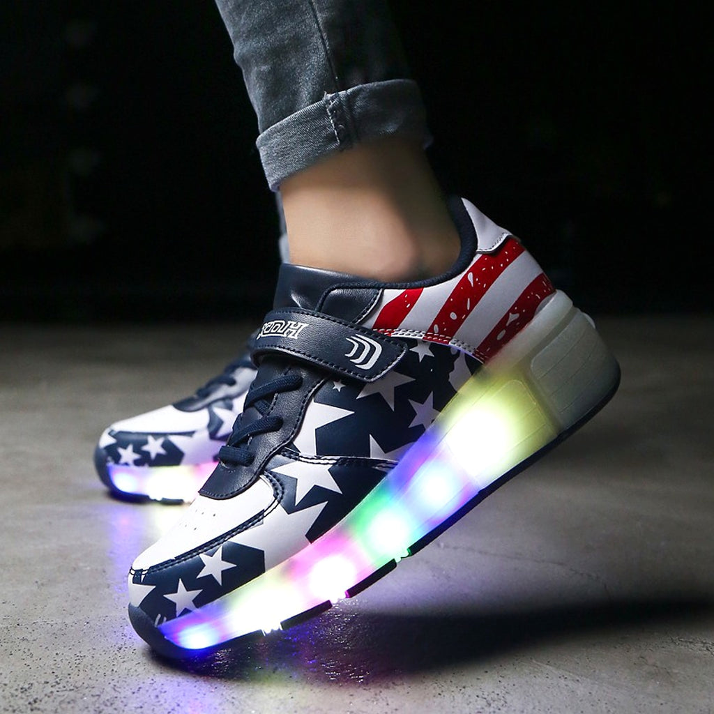 Twin wheel flashing roller skates - enhanced image 6