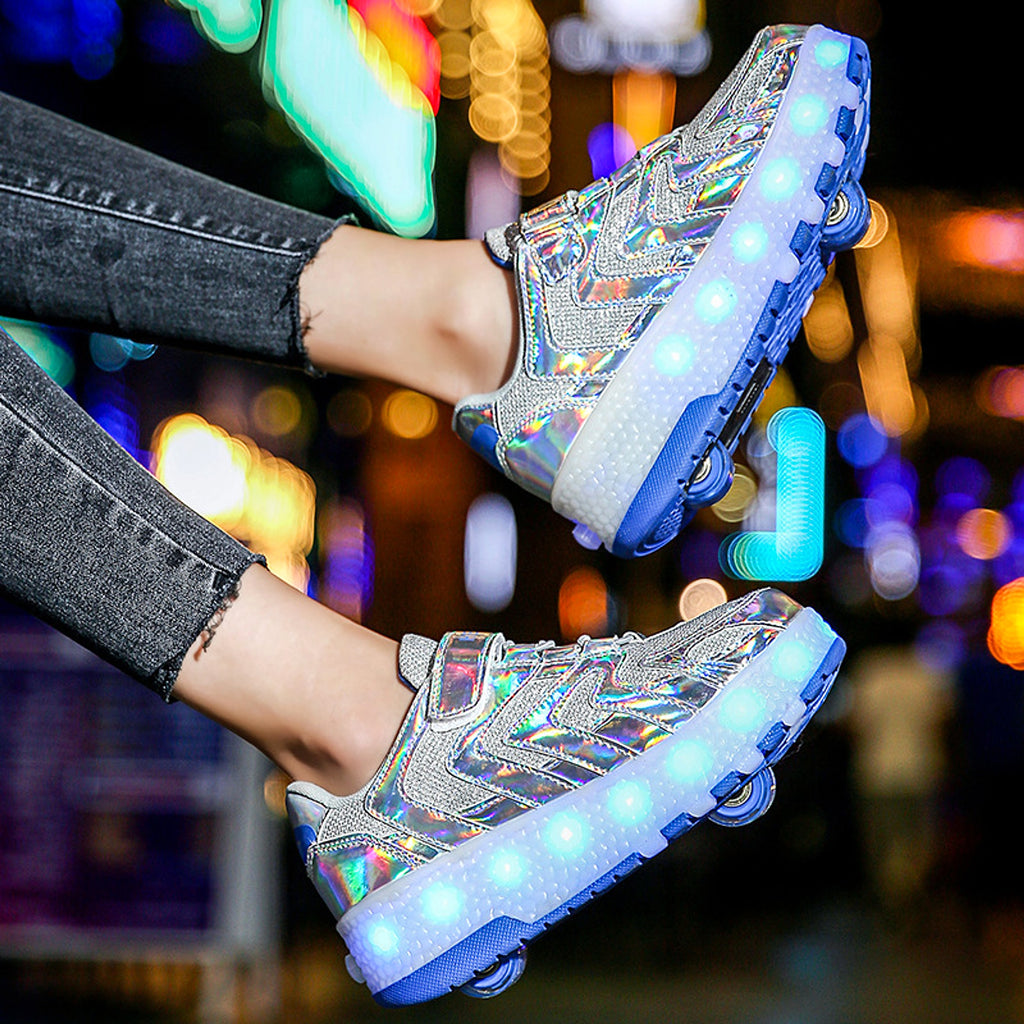 Two-Wheeled Heelys, Roller Shoes, USB Cable Charging Children's Luminous Shoes - enhanced image 6