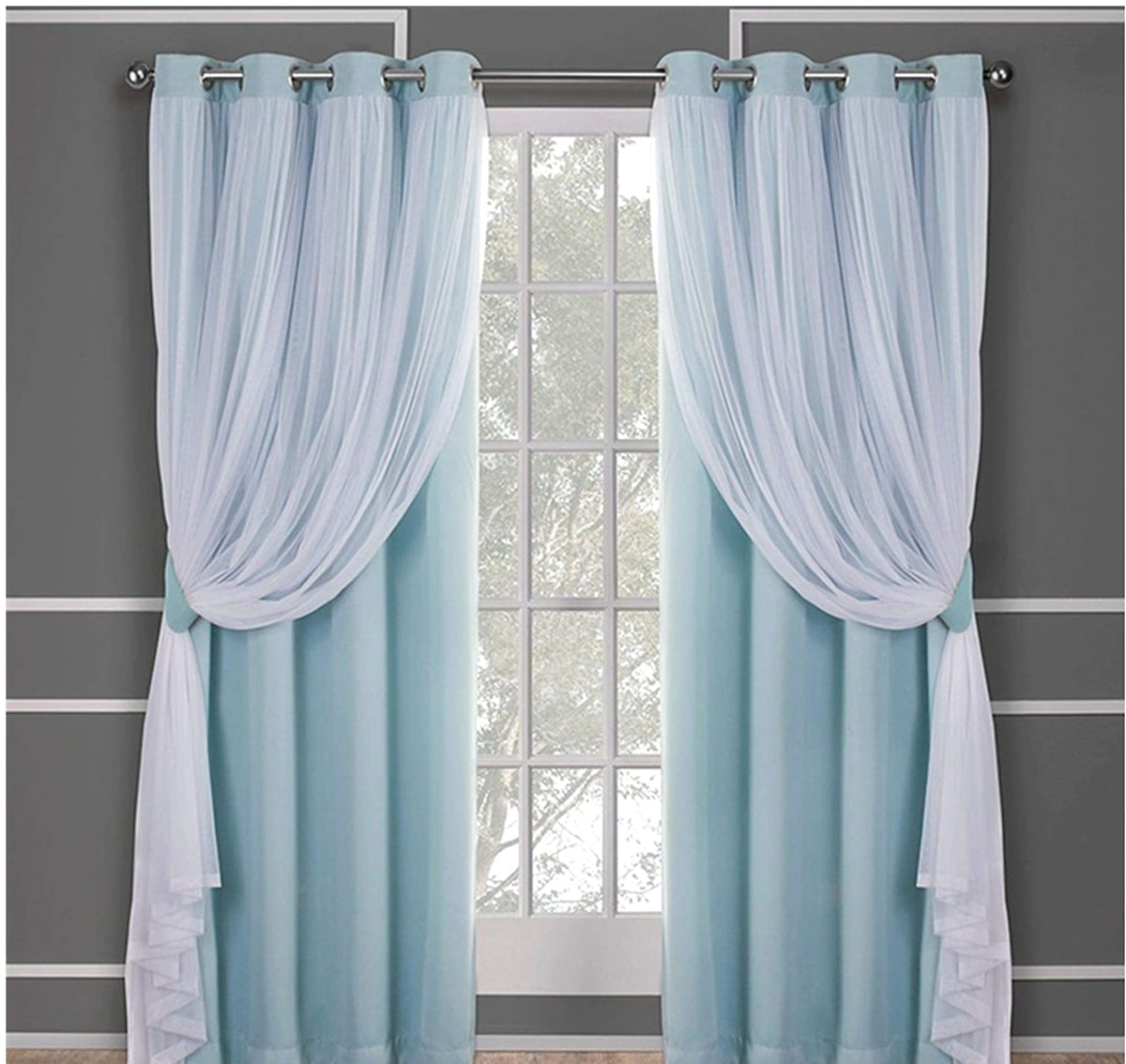 Velura™ – Double Layer Lace-Trim Blackout Curtain - enhanced image 6