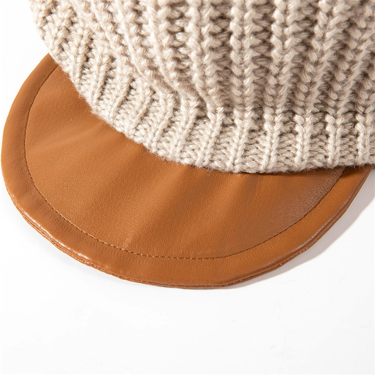 Warm And Cold Proof Hat Leather Brim Splicing - enhanced image 6