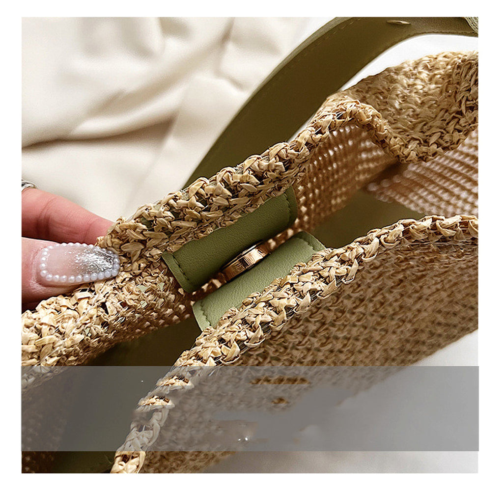 WeaveEase™ – Two-Tone Contrast Woven Shoulder Bag - enhanced image 6