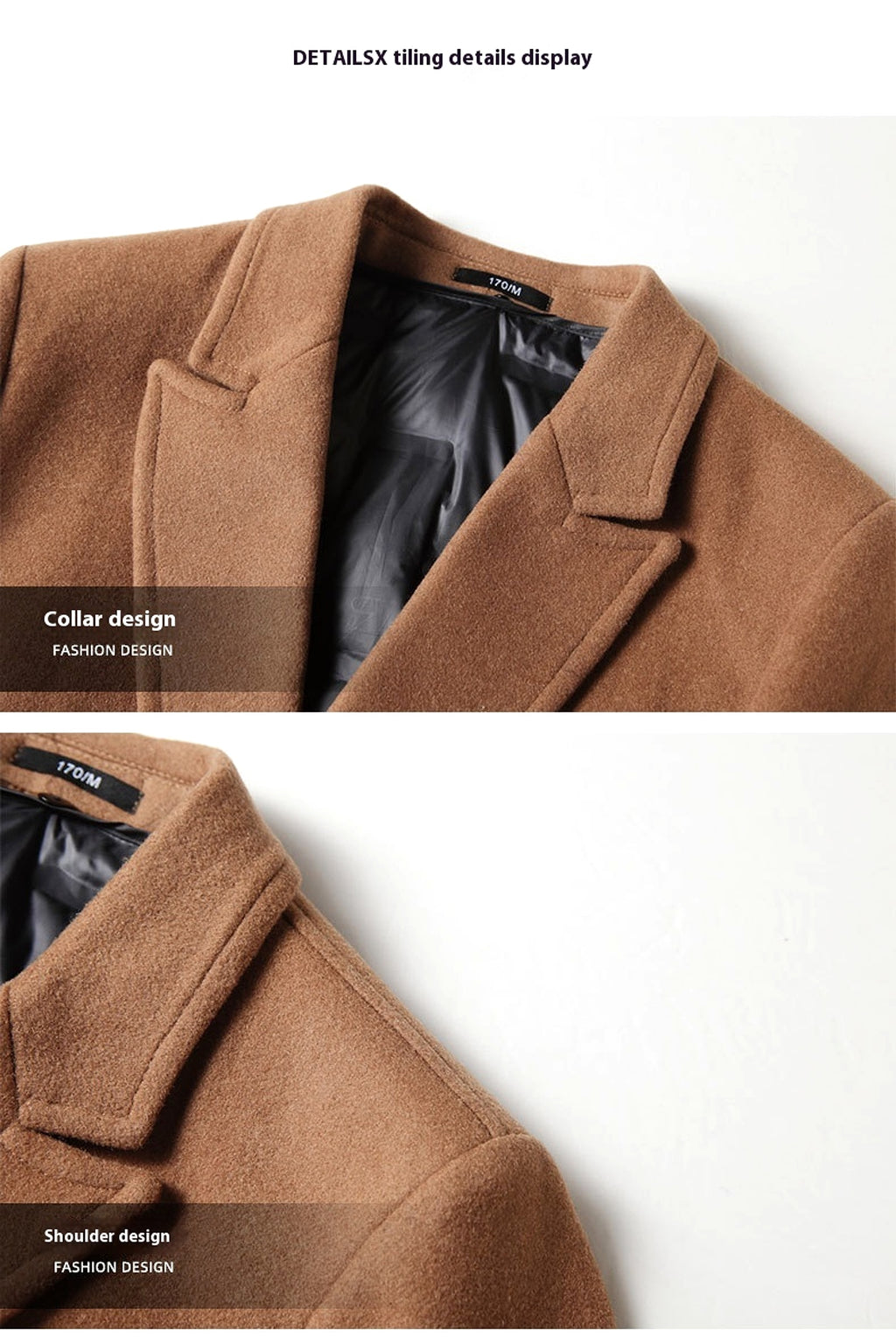 White Duck Down Liner Warm Woolen Coat - enhanced image 6