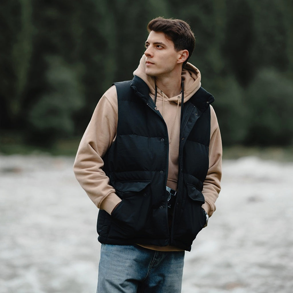 White Duck Down Three-proof Vest Down Jacket Coat For Men - enhanced image 6
