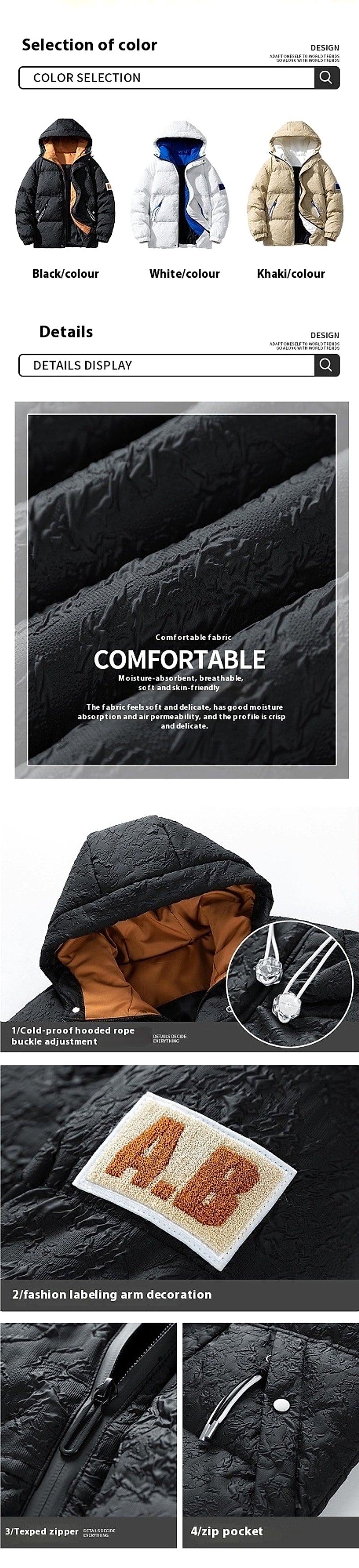 Winter Thermal Cotton-Padded Jacket for Men – Heavyweight Warmth, Urban Style - enhanced image 6