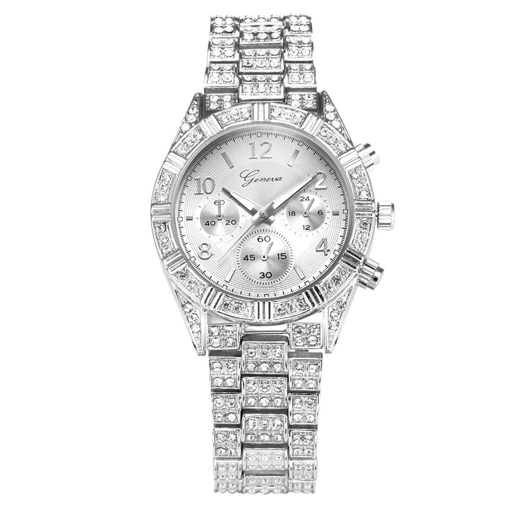LunaGeneva™ – Rose Gold Crystal Iced-Out Quartz Watch Women - enhanced image 6