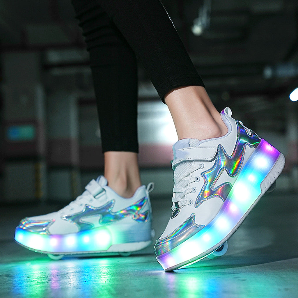 Women Fashion Removable Charging With Lights Light-emitting Roller Skates - enhanced image 6