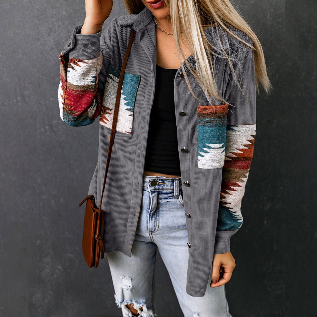 Women's Corduroy Casual Cardigan Coat Jacket - enhanced image 6