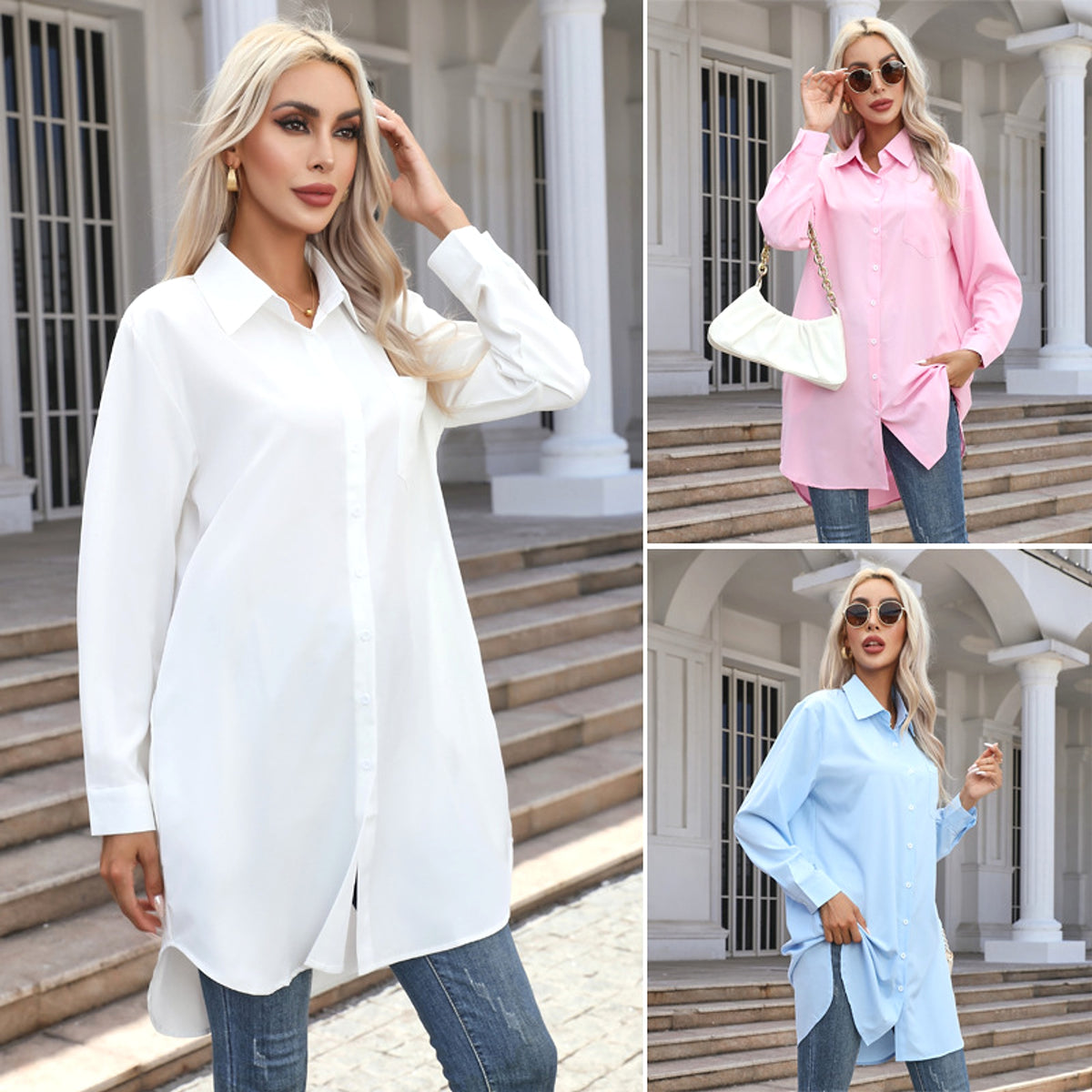 Women's Elegant Long Sleeve Blouse Dress Shirt - enhanced image 6