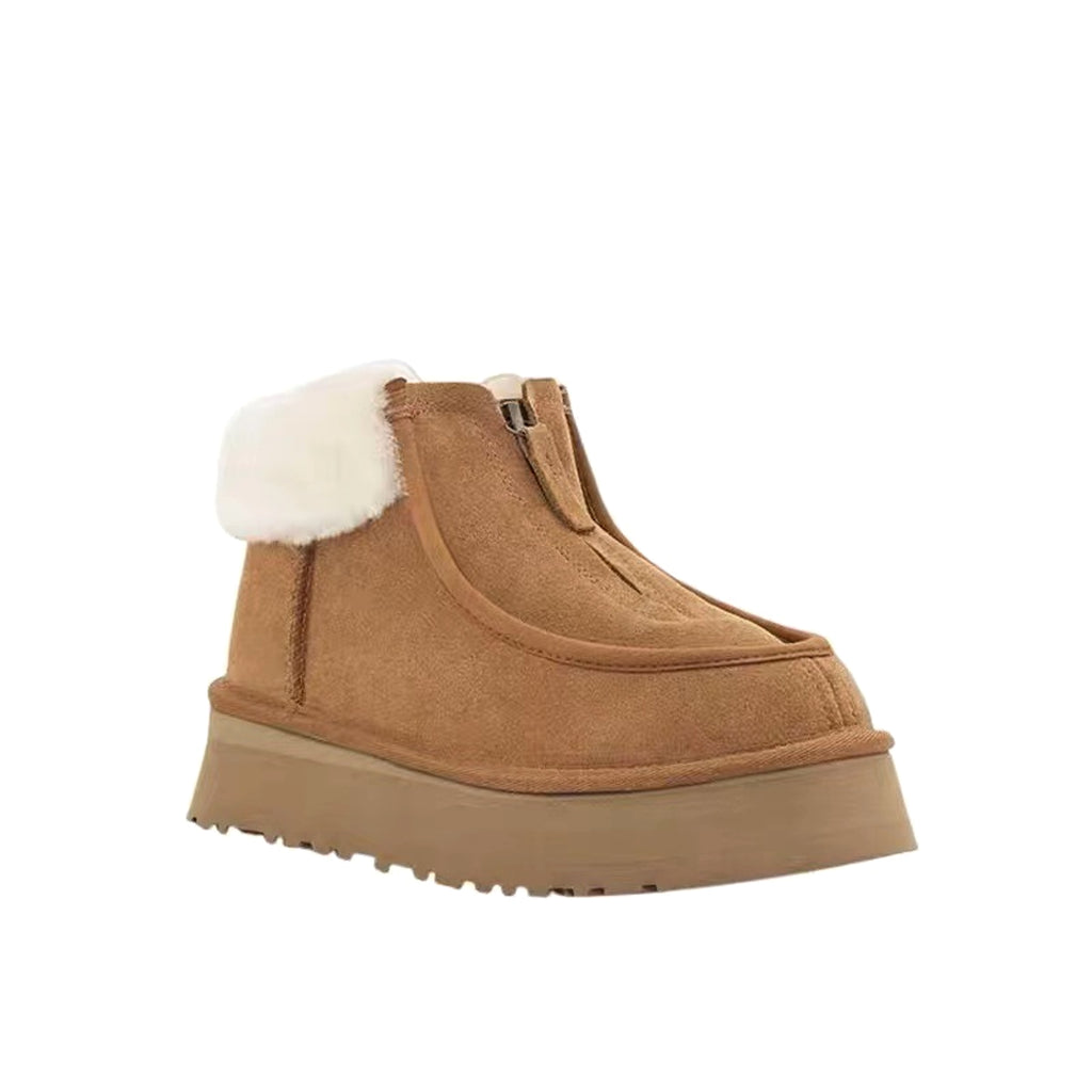 Women's Fashion Front Zipper Wool Boots - enhanced image 6
