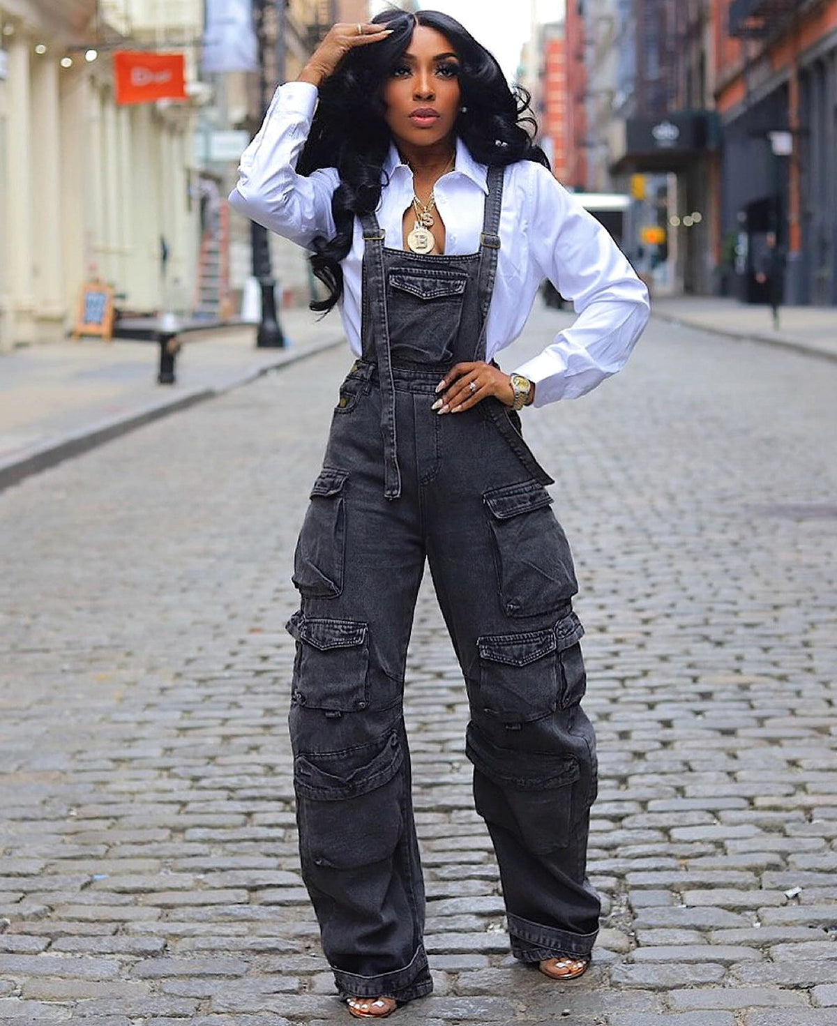 Women's Fashion Loose Denim Jumpsuit - enhanced image 6
