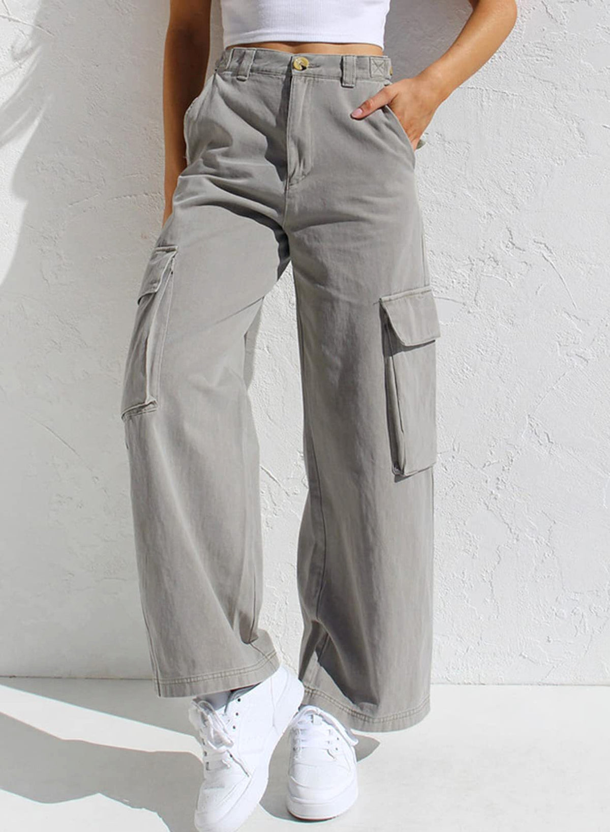 Women's Multi-pocket Loose Casual Denim Trousers Jeans - enhanced image 6