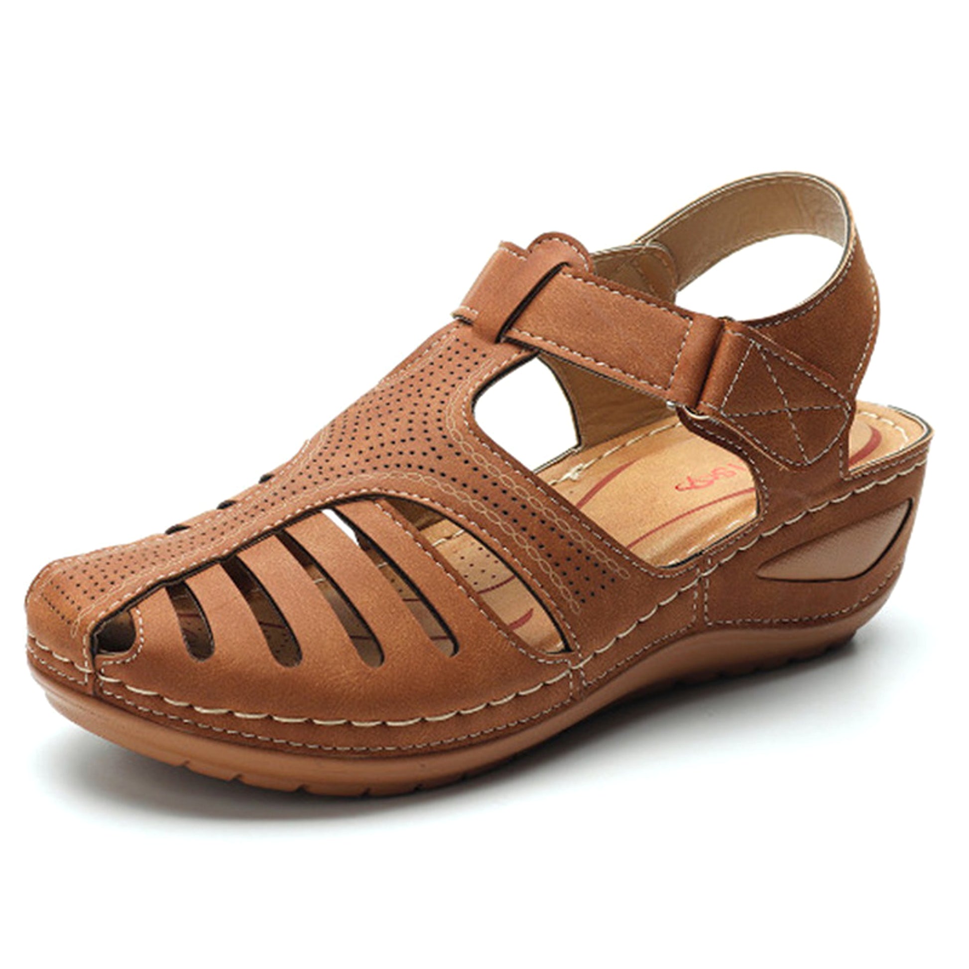 Women's Plus Size Retro Sandals Round Toe Wedge Sandals - enhanced image 6