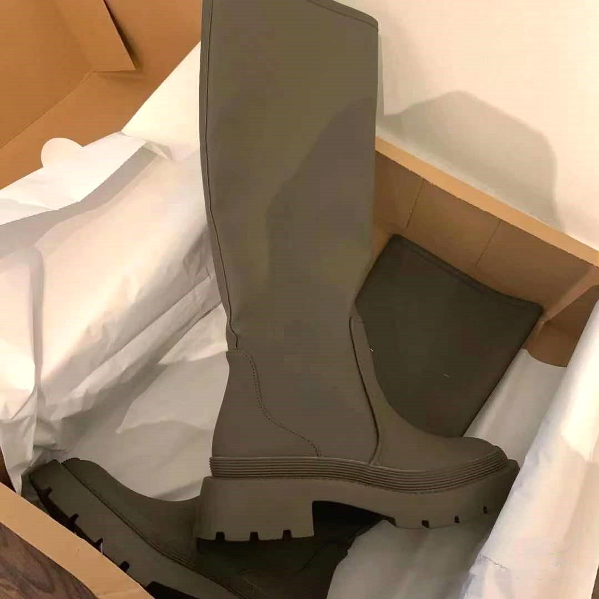 Women's Round Head Slim But Knee-high Martin Boots - enhanced image 6