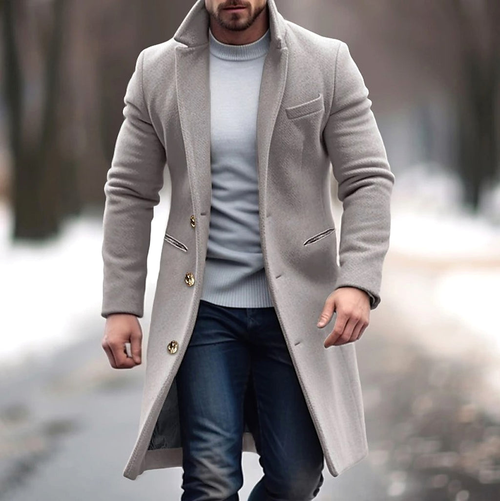 Woolen Coat Men's Mid-length Trench Coat Multi-color - enhanced image 6