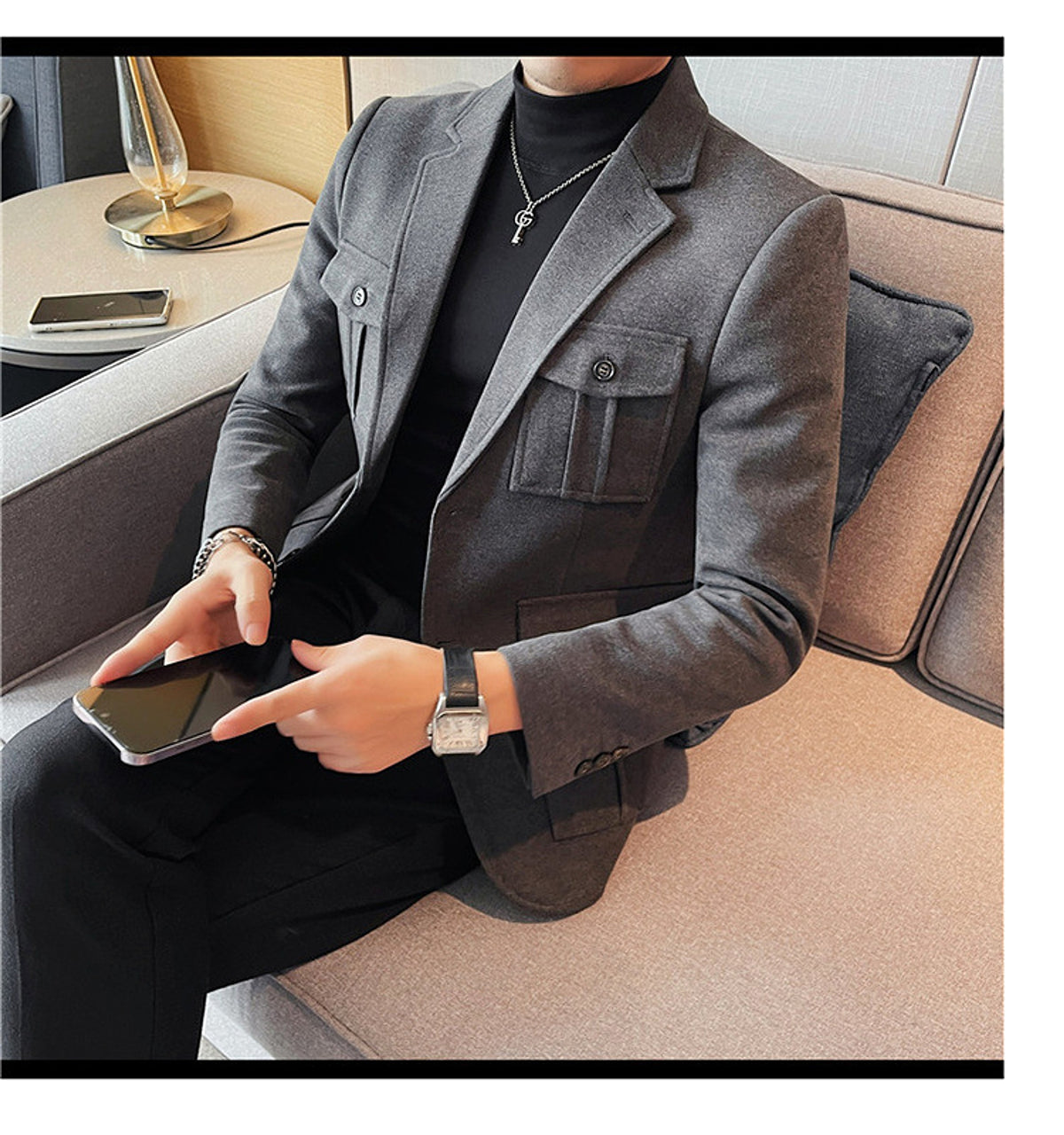 Woolen Suit Men's Single-breasted Suit Jacket - enhanced image 6