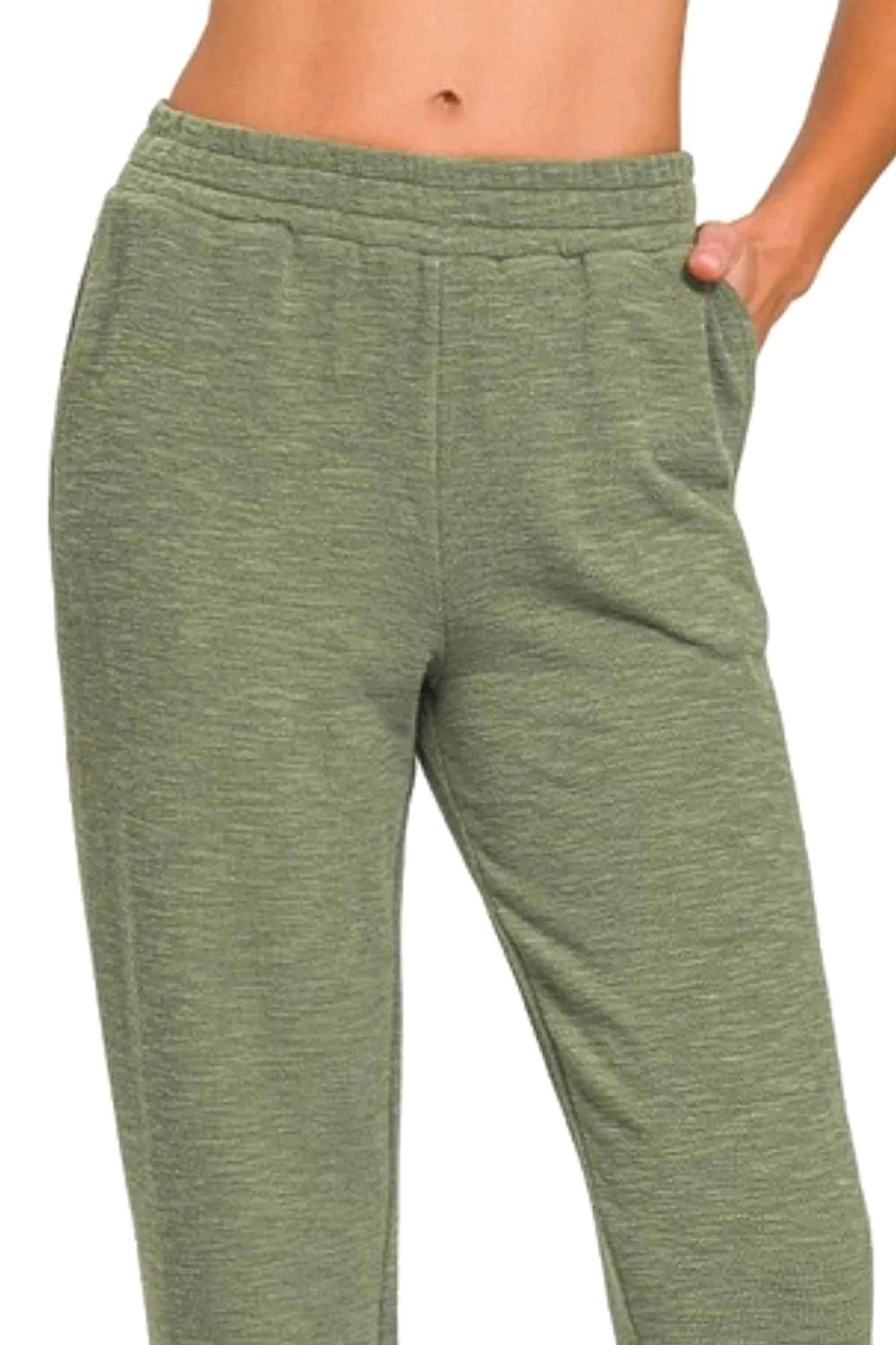 Zenana Cotton Slub Jogger Pants - enhanced image 6