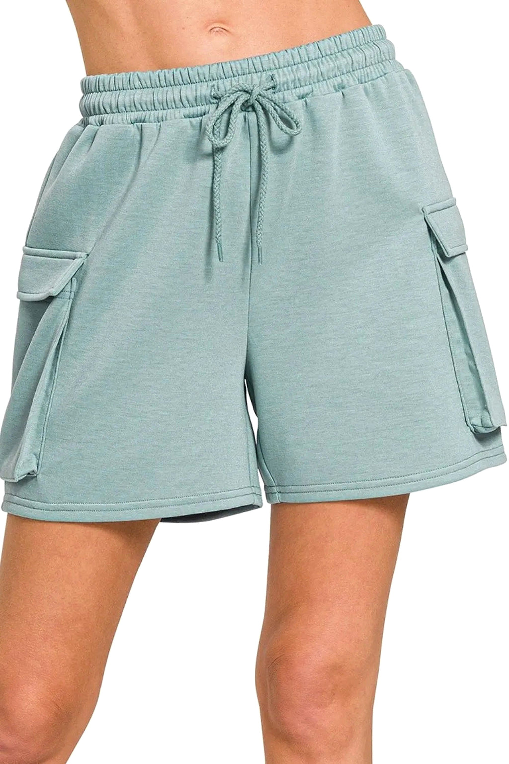 Zenana Scuba Thigh Pocket Shorts - enhanced image 6