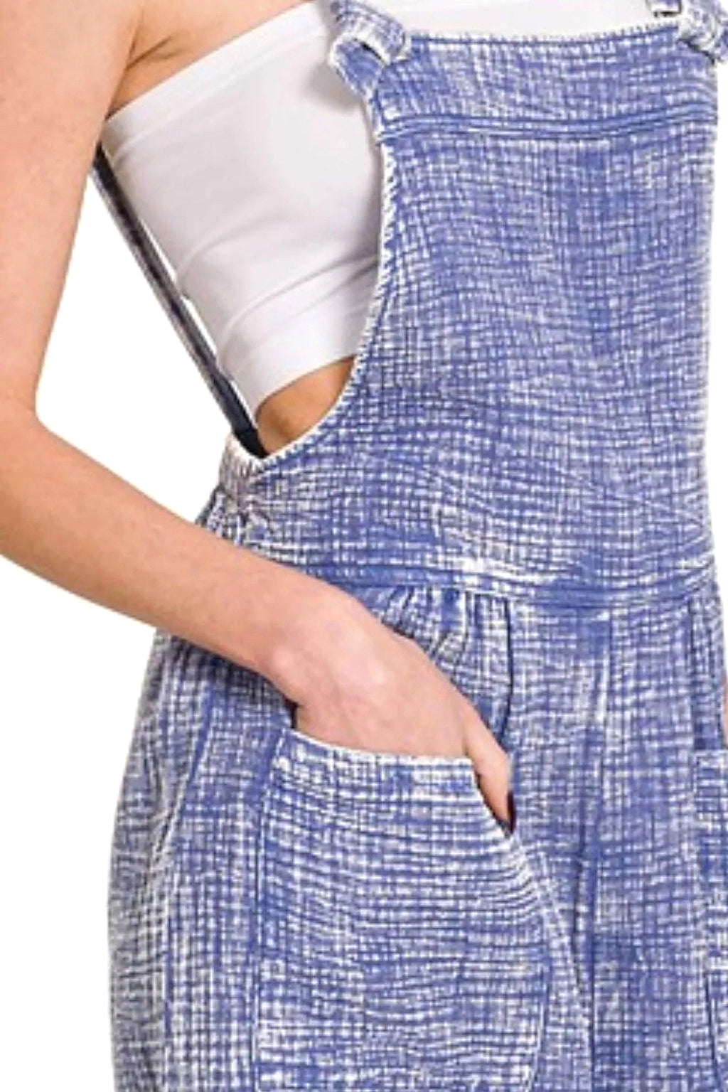 Zenana Woven Double Gauze Acid Washed Romper - enhanced image 6
