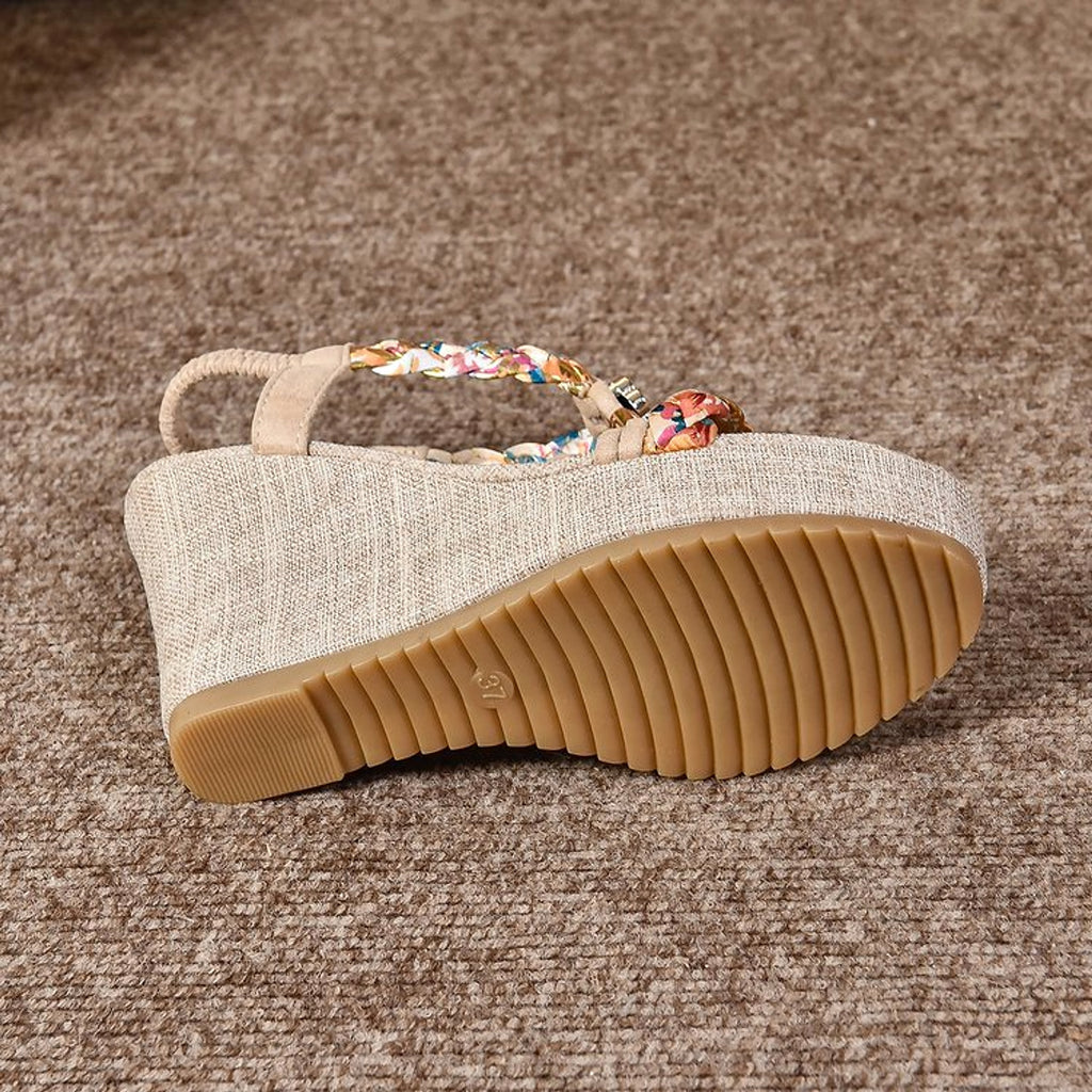 25 Edition – Rhinestone Hemp Wedge Sandals - enhanced image 7