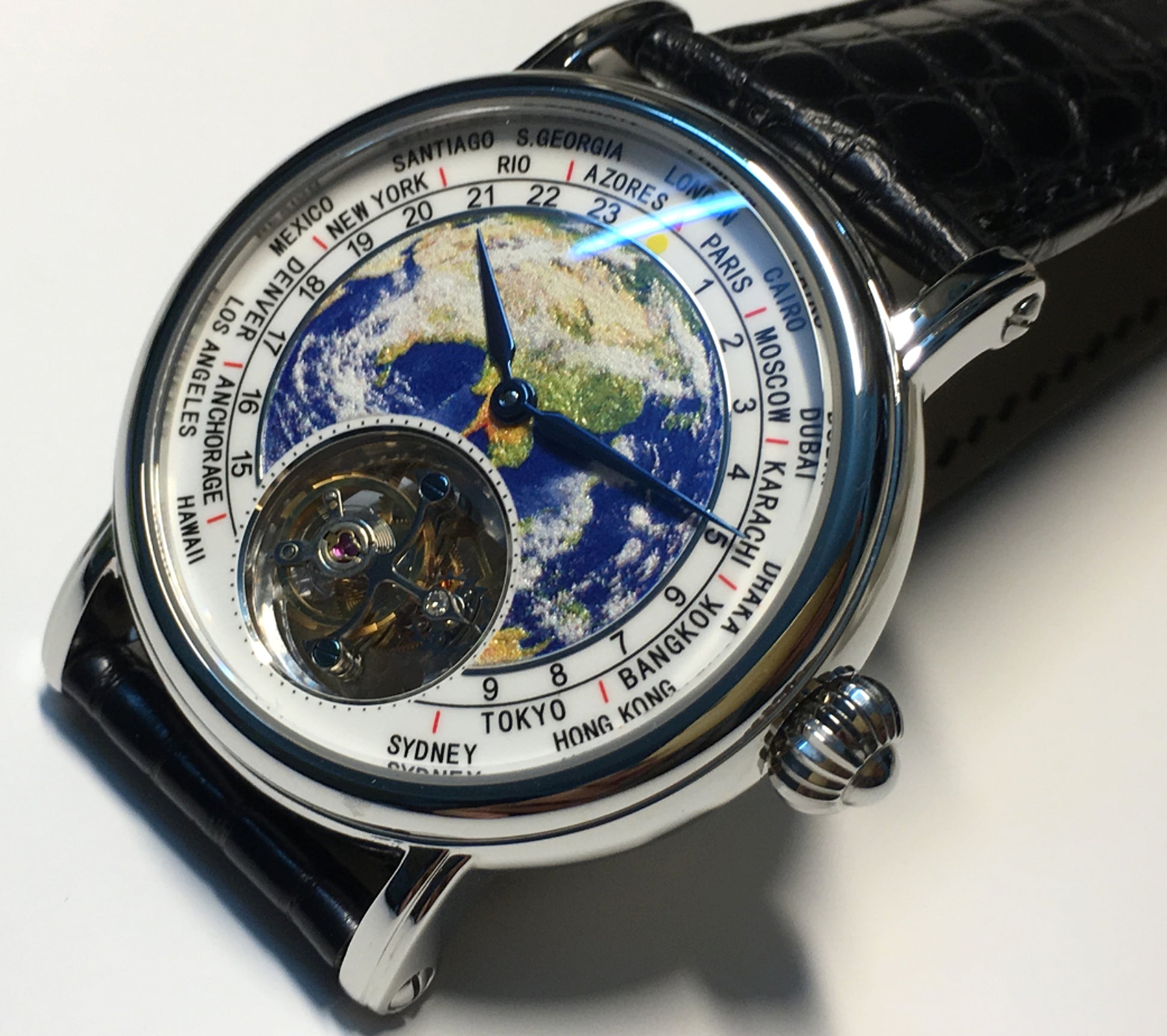 3D Globe Tourbillon Round Watch Fashion - enhanced image 7