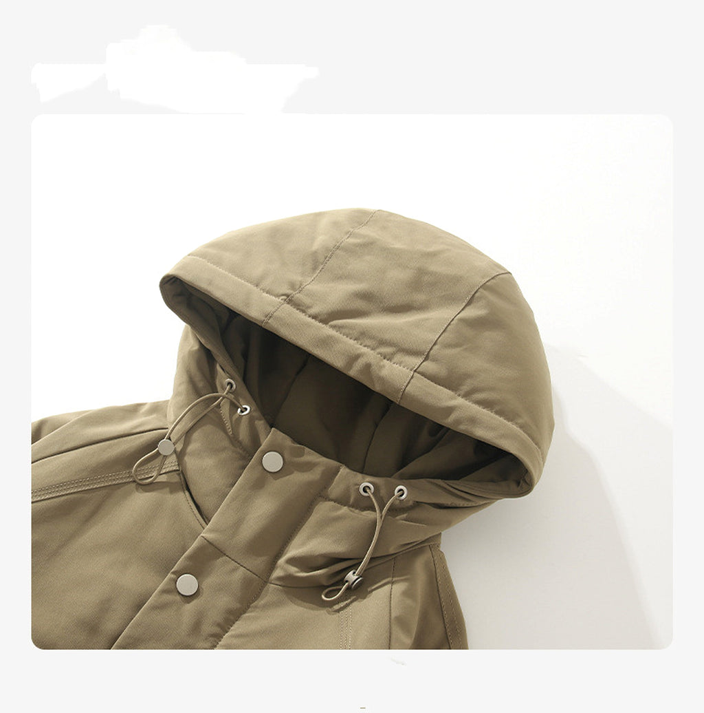 All-match Short White Duck Down Hooded Jacket Men - enhanced image 7