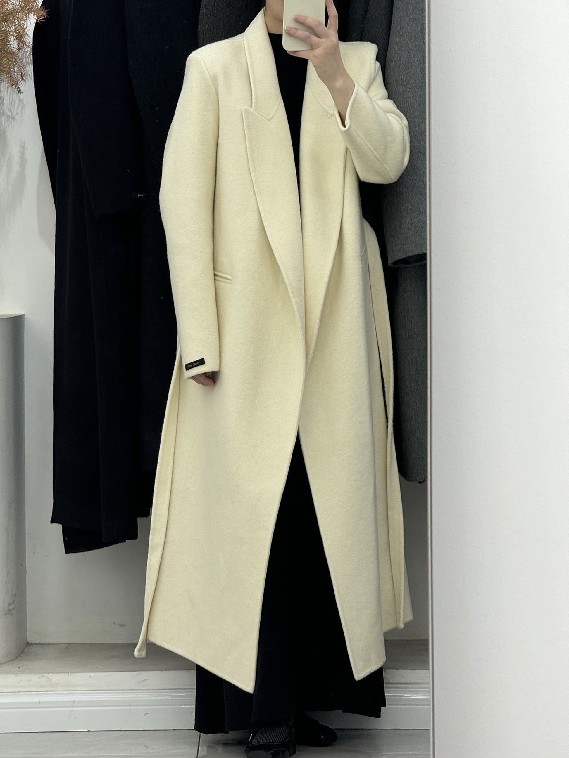 Angora Red Women's Loose Double-Sided Wool Overcoat – Elegant & Cozy - enhanced image 7