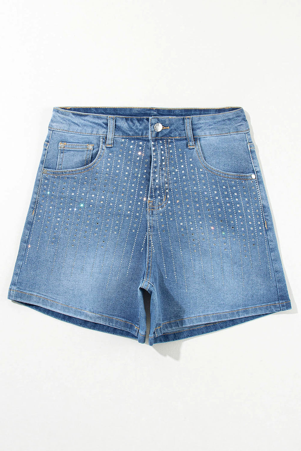 Ashleigh Blue Rhinestone Embellished Denim Shorts - enhanced image 7