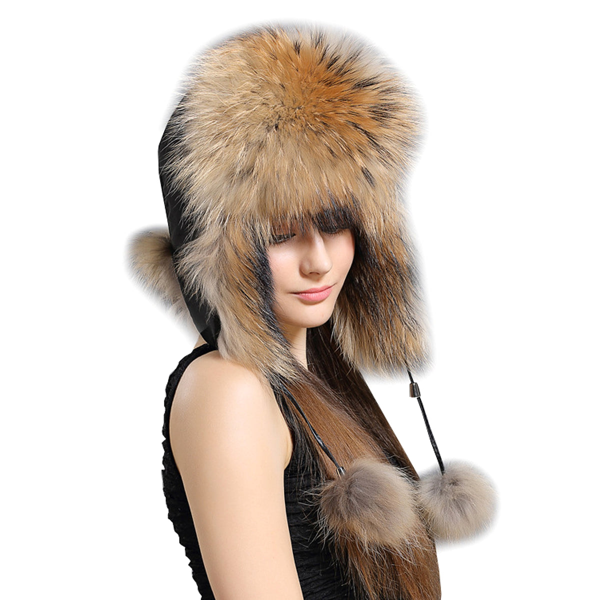 Autumn And Winter Korean Fox Fur Lei Feng Hat Trend - enhanced image 7