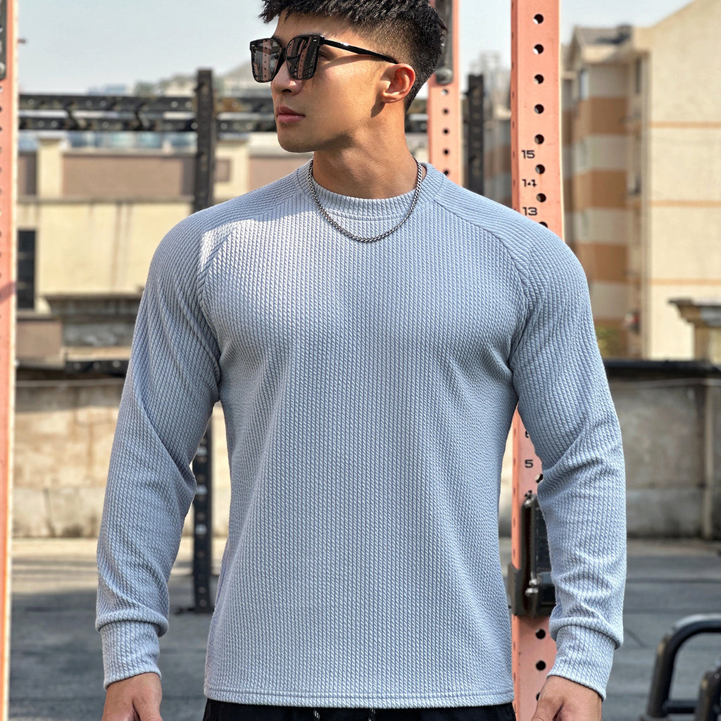 Autumn And Winter Round Neck Men's Casual Sports Trend Loose-fitting Plus Size Pullover Long Sleeve - enhanced image 7