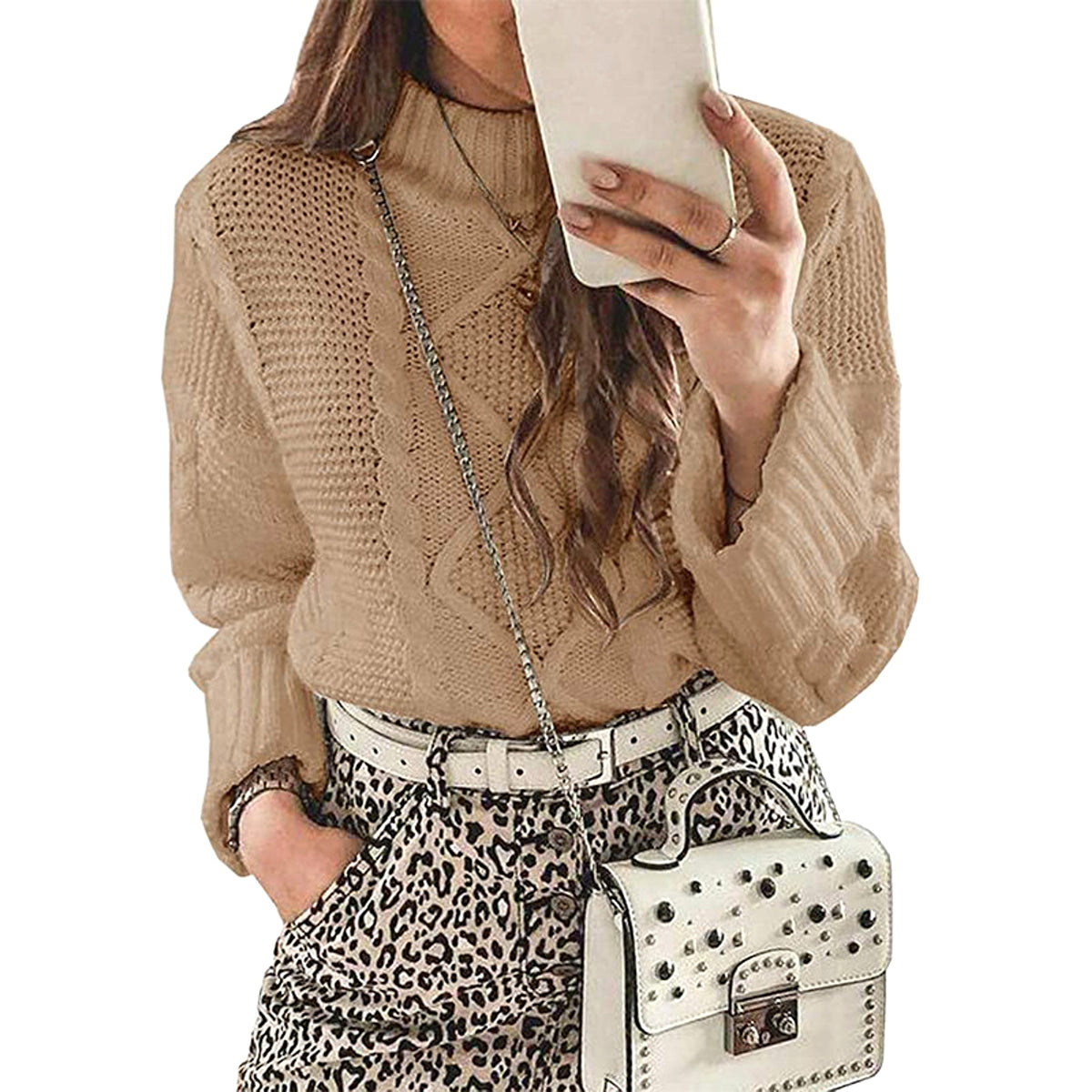 Autumn And Winter Sweaters Solid Color Knitwear Women's Wear - enhanced image 7