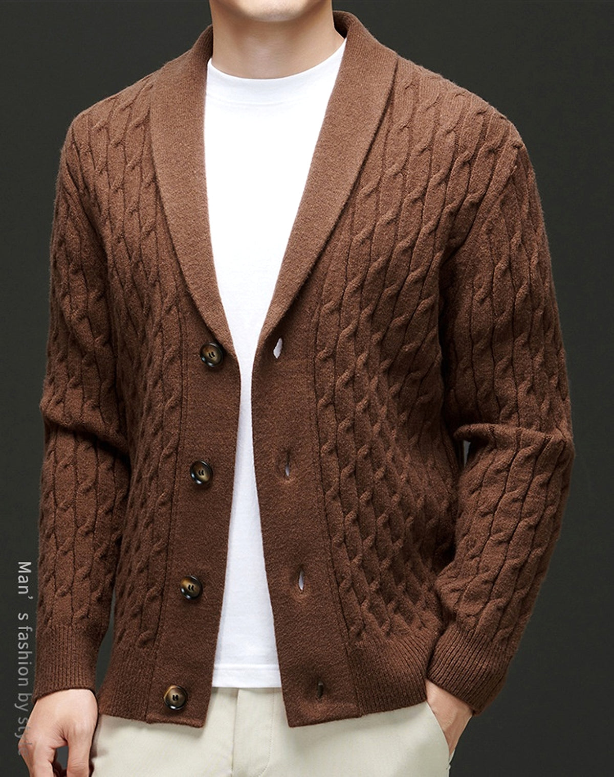 Autumn New Men's Knitwear Cardigan Casual Coat Sweater - enhanced image 7