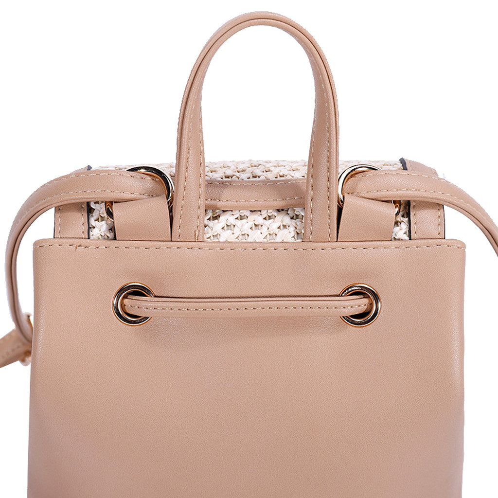 Bellique™ – Woven PU Leather Backpack with Fur Accent - enhanced image 7