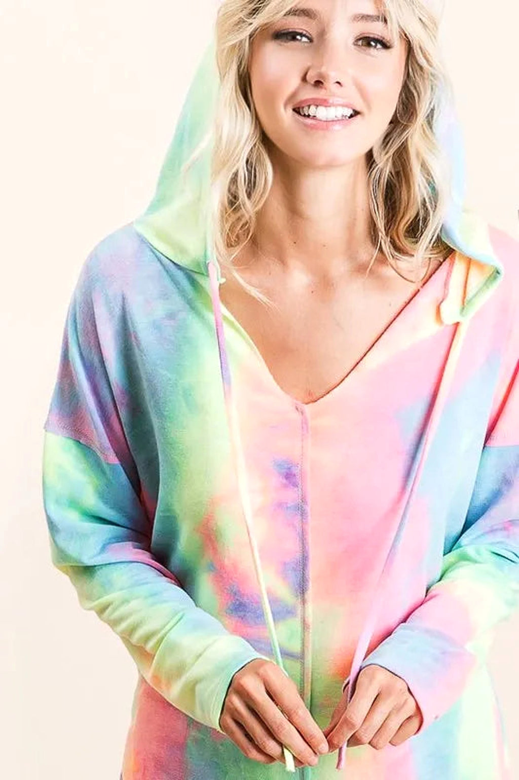 BiBi Tie Dye Terry Long Sleeve Hoodie - enhanced image 7