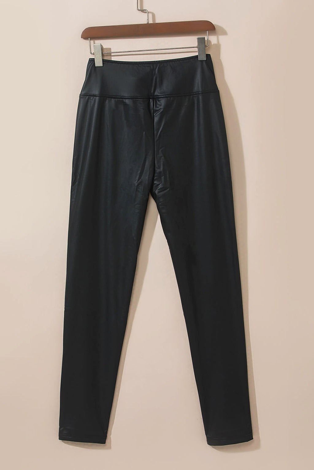 Black Faux Leather Skinny Leggings - enhanced image 7