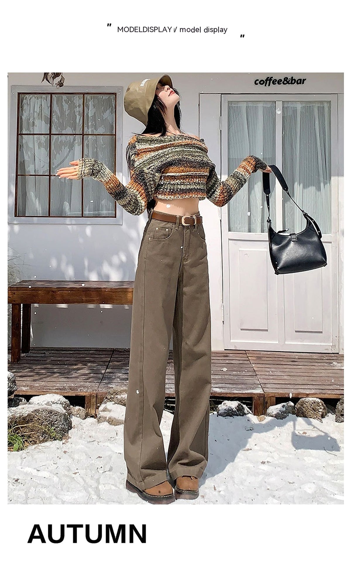 Brown High Waist Retro Jeans - enhanced image 7