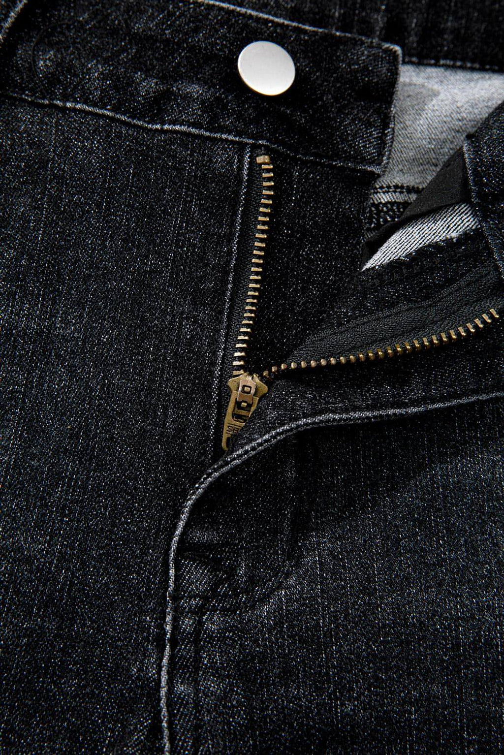 Carbon Grey Mineral Wash Raw Hem High Waist Flared Jeans - enhanced image 7