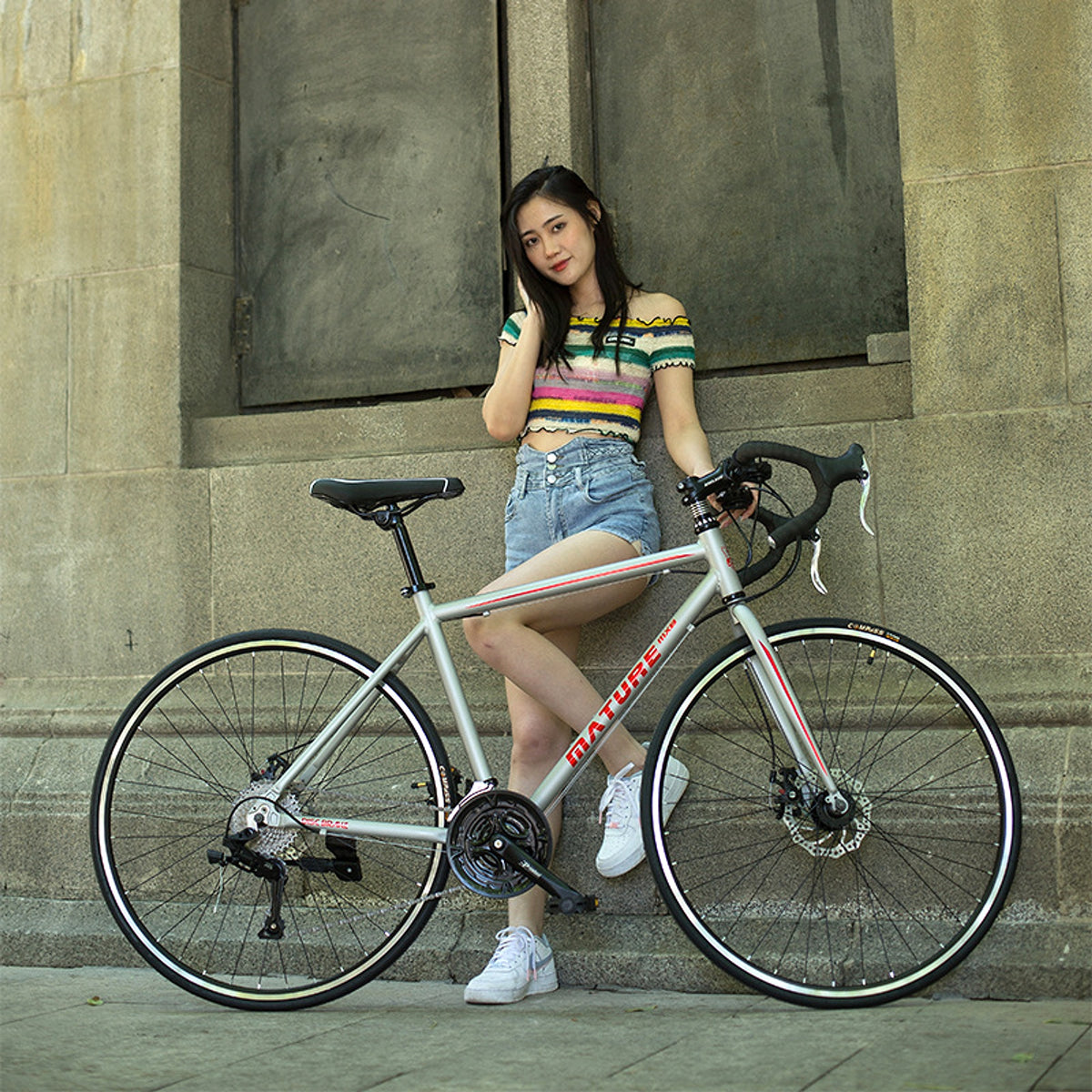 Carpat RoadLine™ 48 – Aluminum Flat Handle Road Bike (Matte Finish, Lightweight) - enhanced image 7