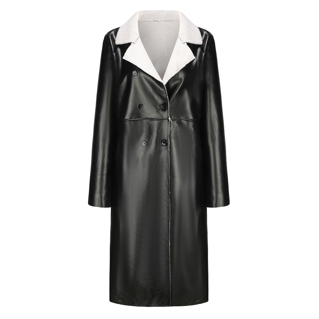 A1. Casual Leather Thickened Loose Fashionable Jacket - enhanced image 7