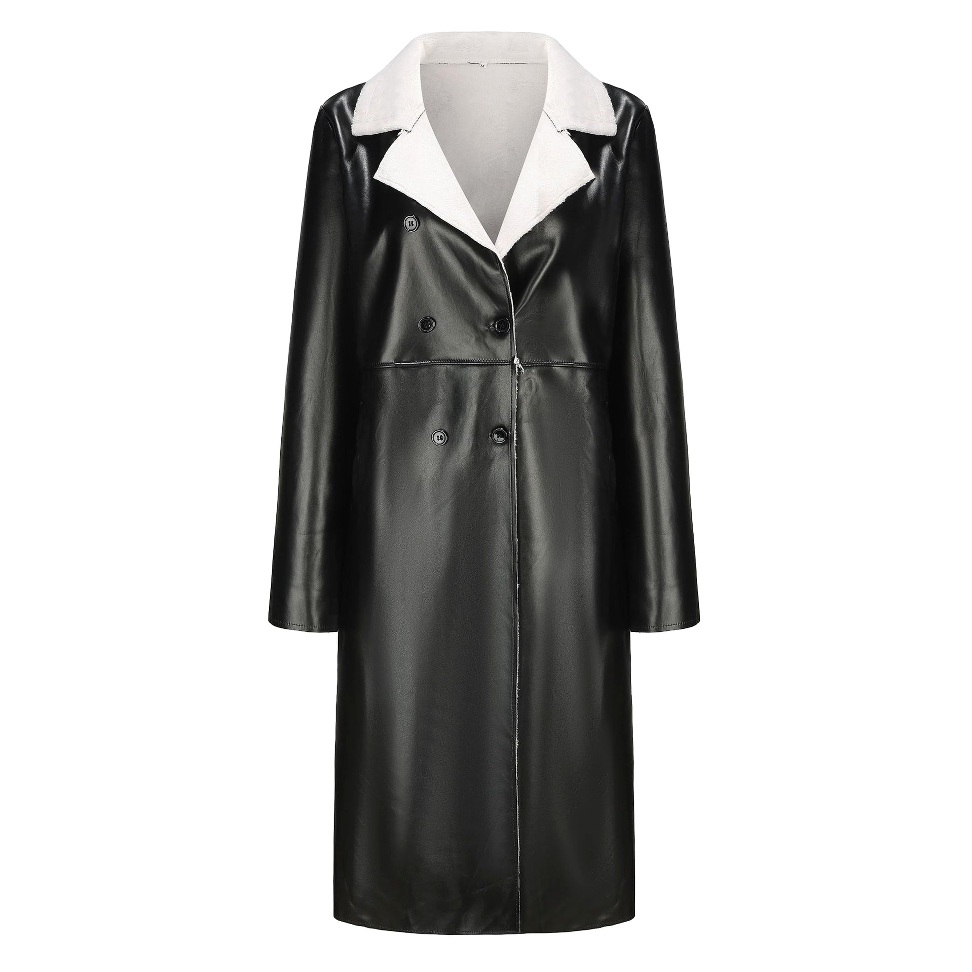 A1. Casual Leather Thickened Loose Fashionable Jacket - enhanced image 7