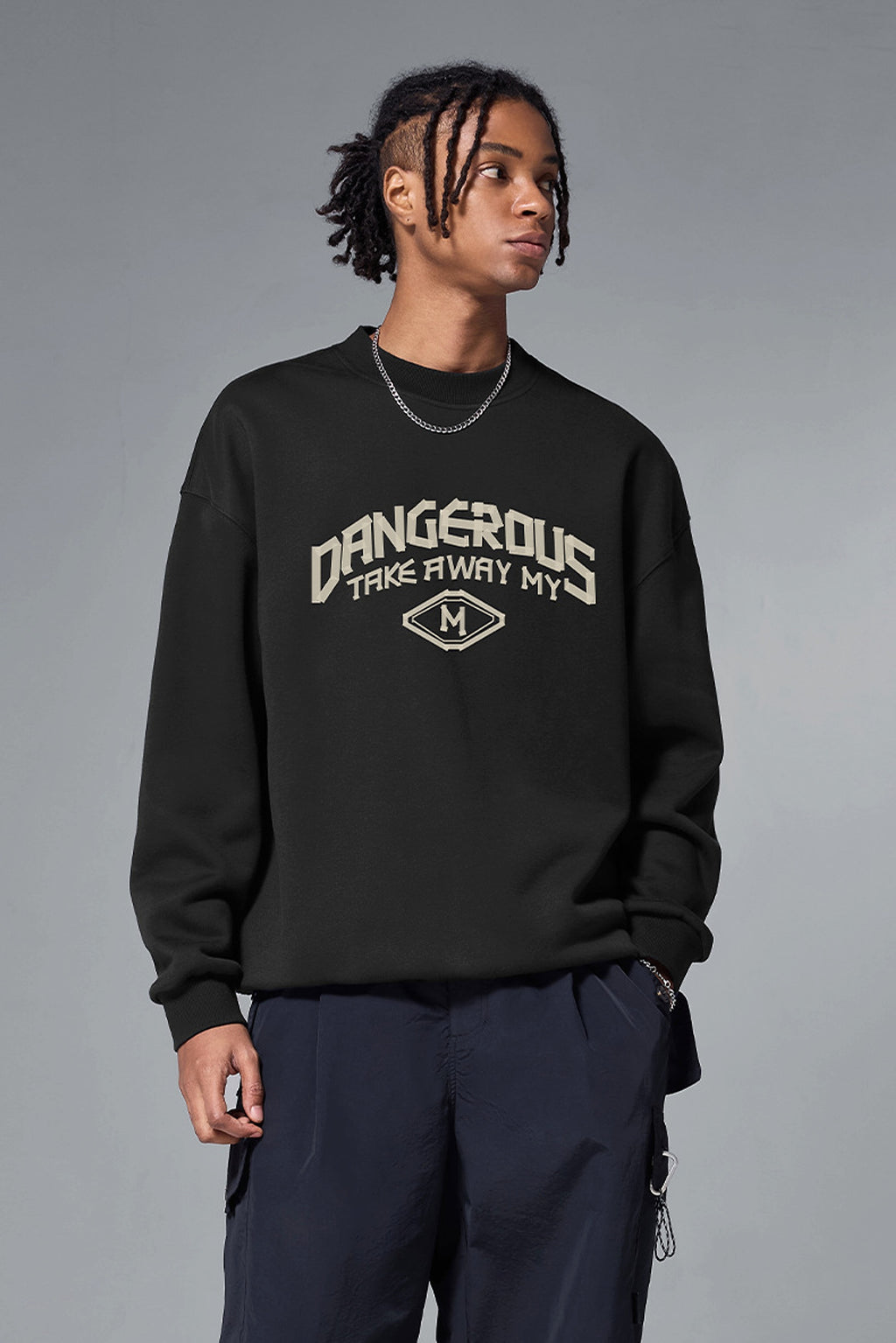 Casual Loose Round Neck Letter Printed Flame Single-layer Fleece-lined Top - enhanced image 7