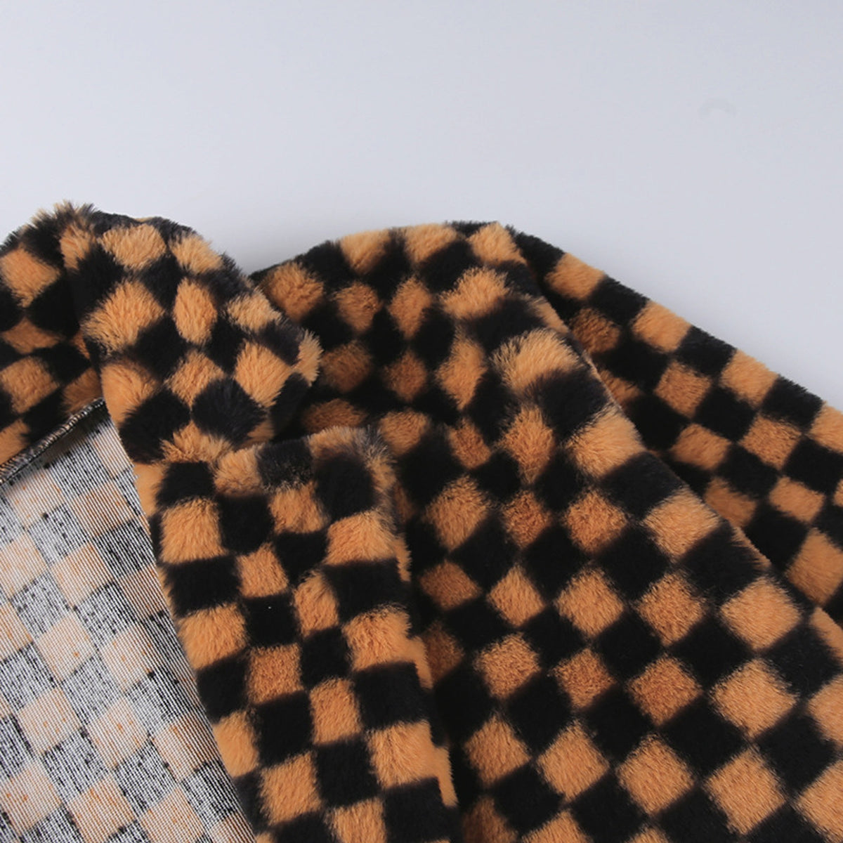 Checkerboard Plaid Sweater Women Street Hipster Blouse - enhanced image 7