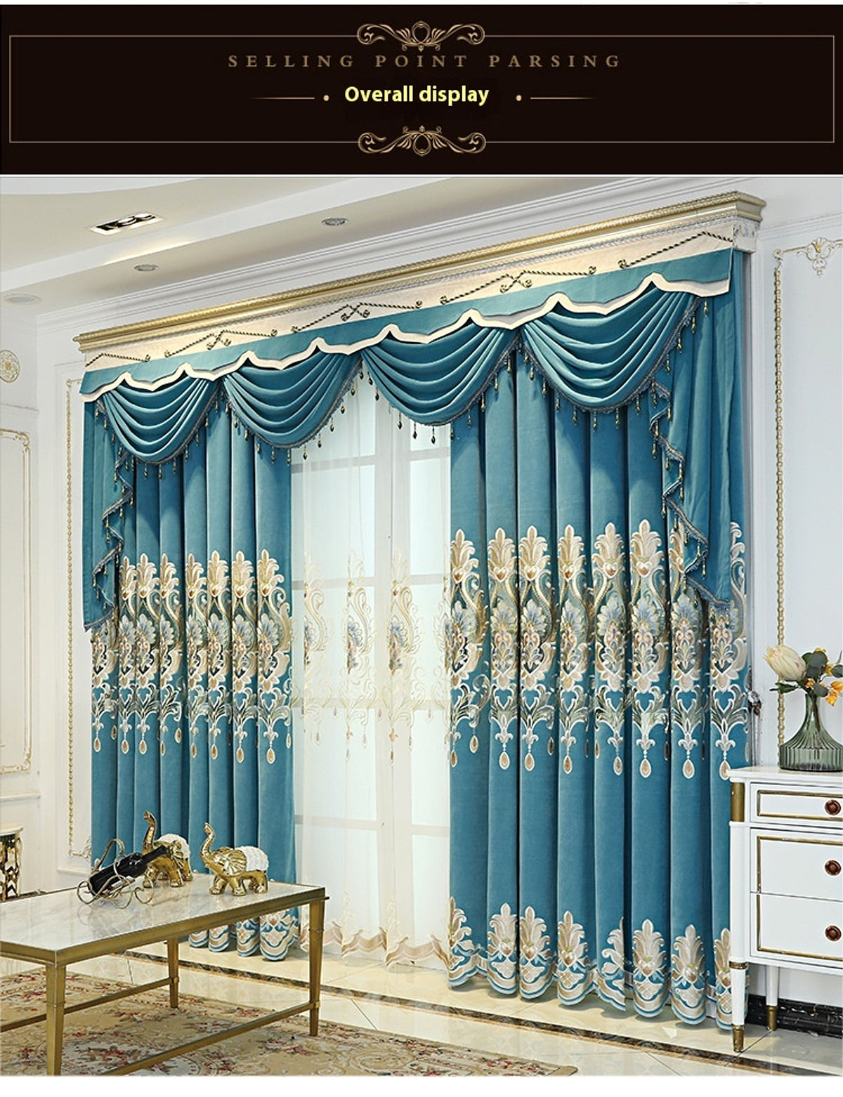 Cieloro™ – European Style Hollow Flower Embroidered Curtain - enhanced image 7