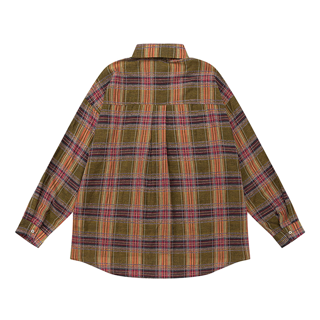 Color-contrast Check Letter Printed Long Sleeve DressShirt - enhanced image 7