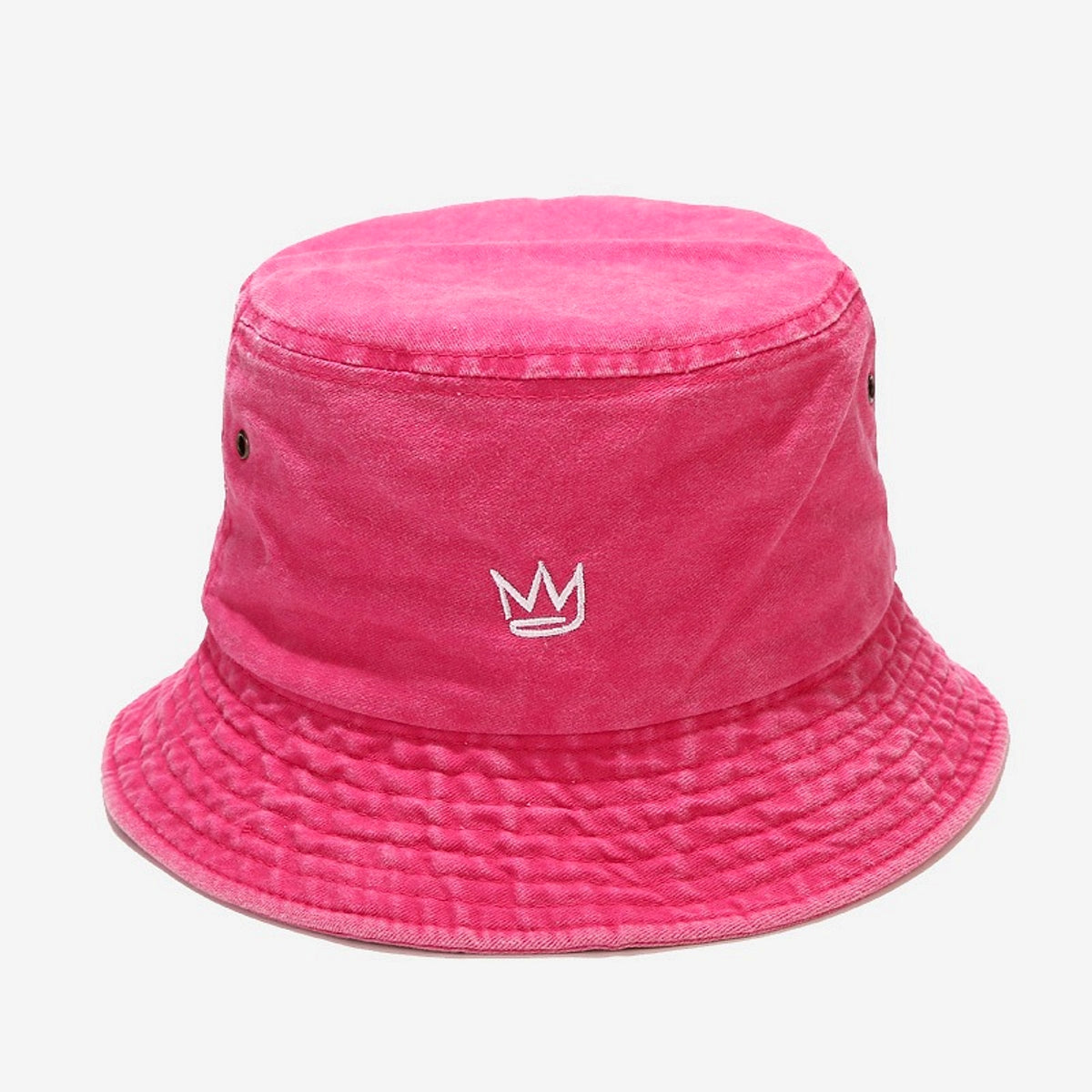 Crown Embroidered Fisherman Hat Washed Cotton Vintage Distressed - enhanced image 7