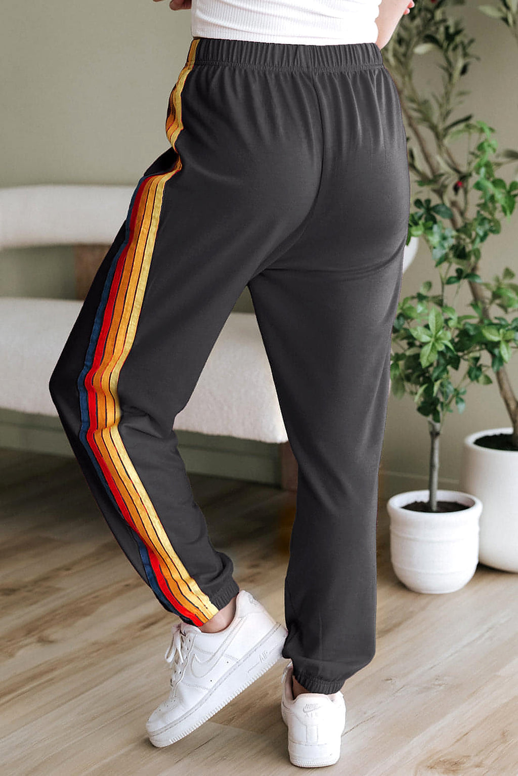 Dark Grey Counting Rainbows High Waist Sweatpants - enhanced image 7