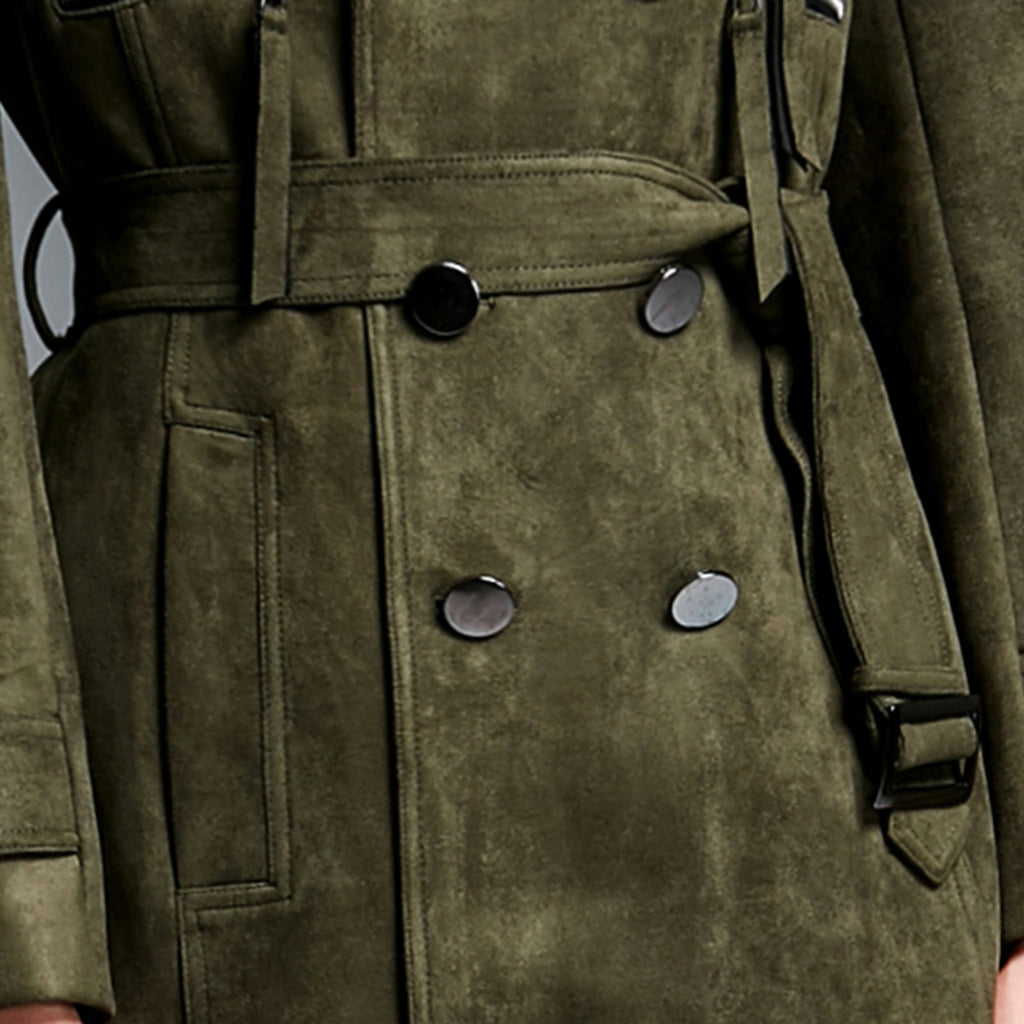 NordWool™ – Double-Breasted Suede Trench Coat - enhanced image 7