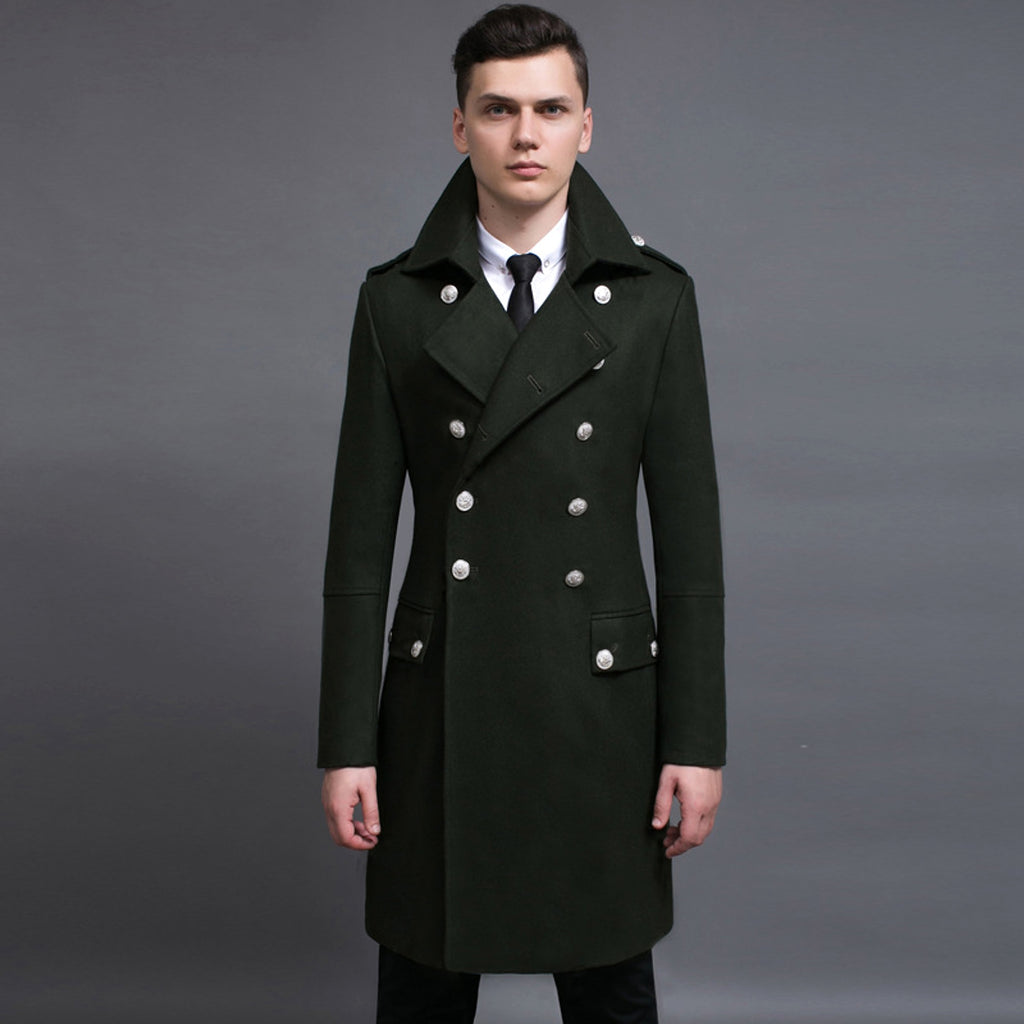 Double-row Retro Woolen Coat Man - enhanced image 7