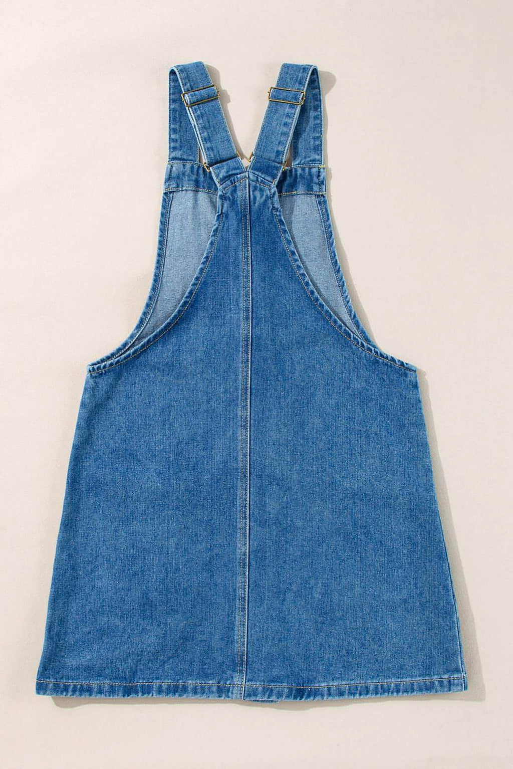 Dusk Blue Wide Strap Button Front Pocketed Denim Mini Dress - enhanced image 7
