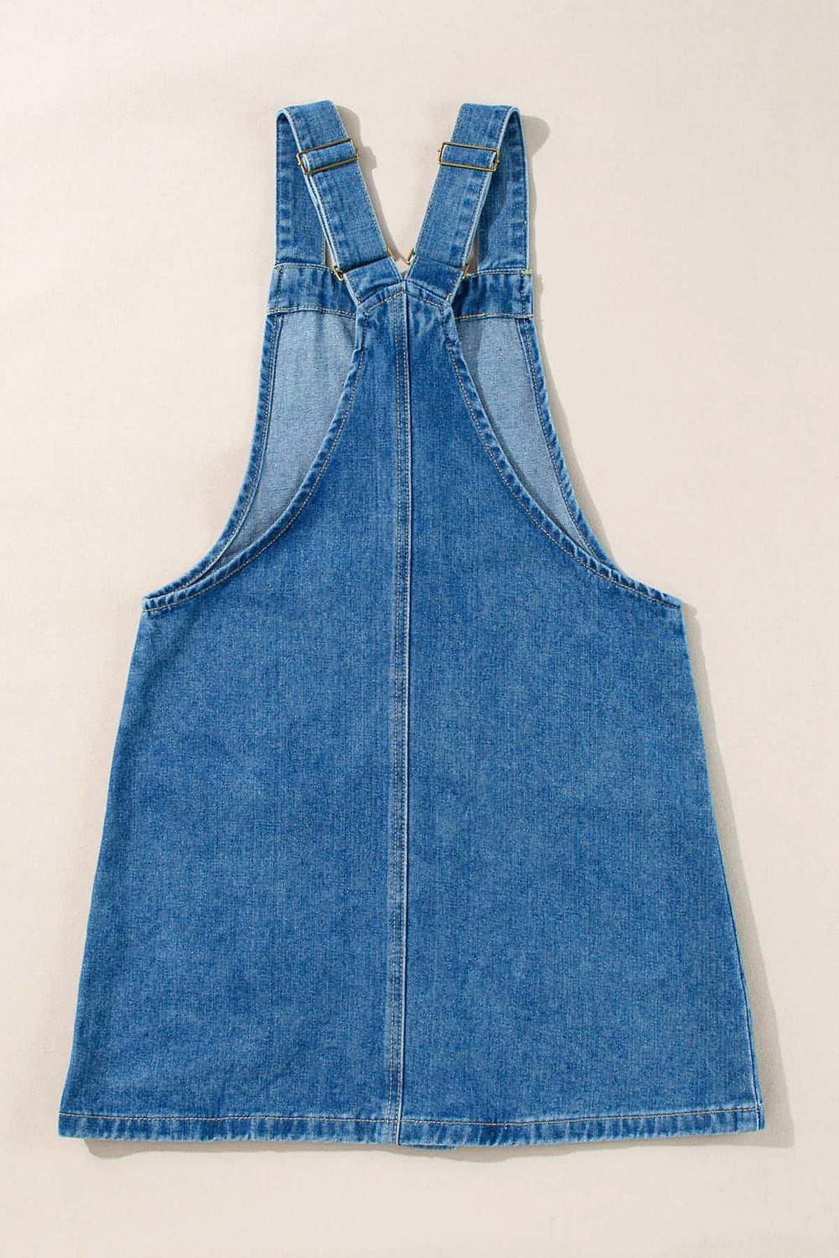 Dusk Blue Wide Strap Button Front Pocketed Denim Mini Dress - enhanced image 7