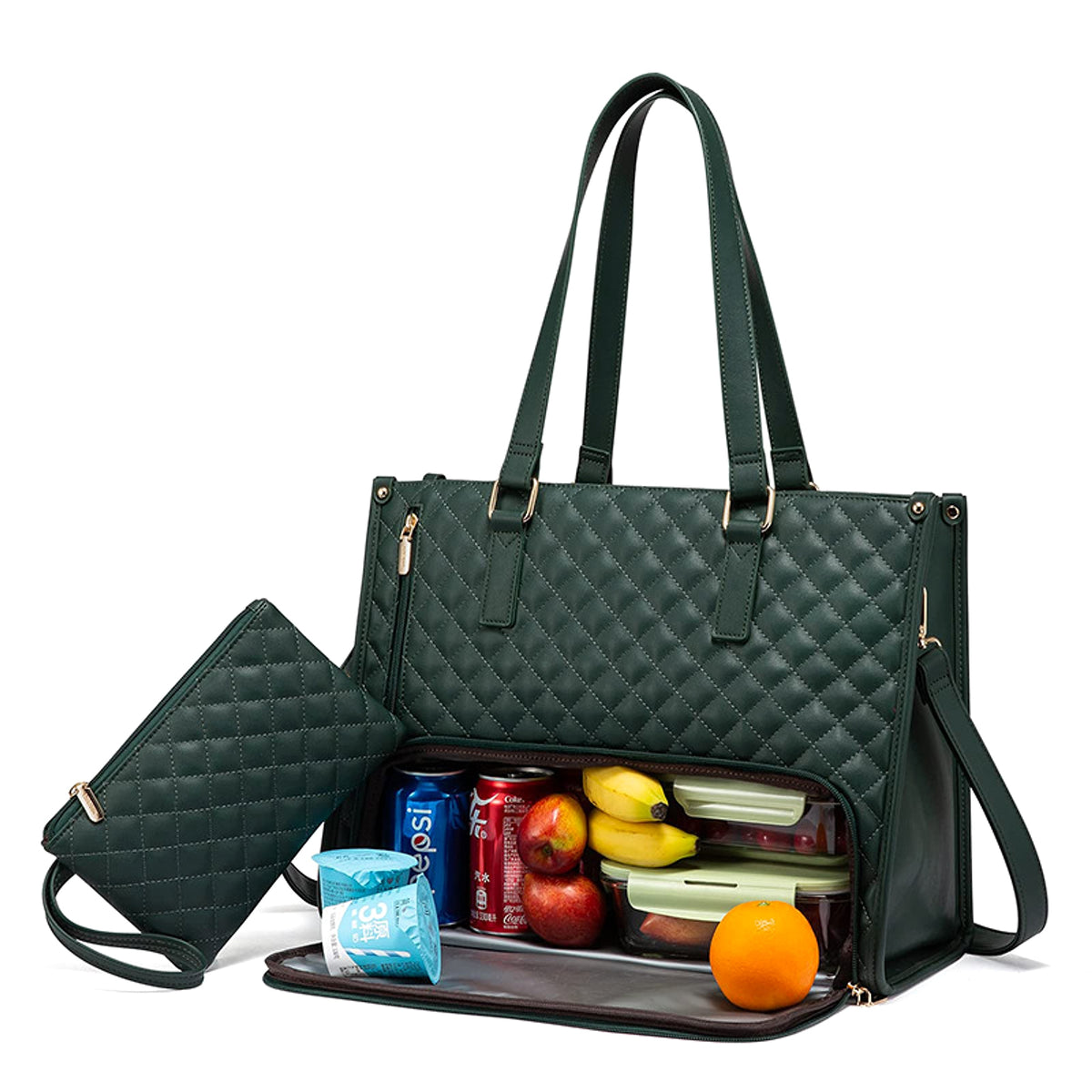 Elegant 2-in-1 Women’s Tote Bag with Insulated Lunch Compartment - enhanced image 7